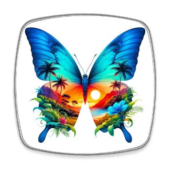 Butterfly - Square fridge magnet - white - Front