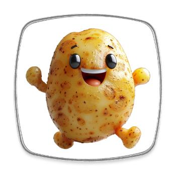 Gut Gelauntes Kartoffelmännchen Laufen Shirt - Viereckiger Kühlschrankmagnet - Weiß - Vorne