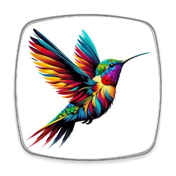 Kolibri - Viereckiger Kühlschrankmagnet - Weiß - Vorne