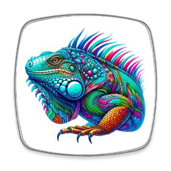 Iguana - Square fridge magnet - white - Front