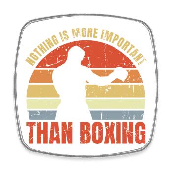 Nothing Is More Important Than Boxing - Viereckiger Kühlschrankmagnet - Weiß - Vorne