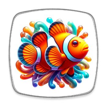 Clownfish - Square fridge magnet - white - Front