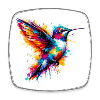 Kolibri - Viereckiger Kühlschrankmagnet - Weiß - Vorne