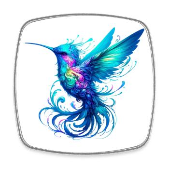 Colibri - Magnet carré - blanc - Devant