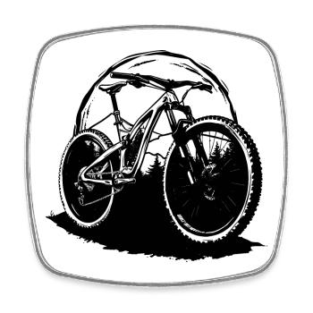 Mountainbiking Zeichnung - Viereckiger Kühlschrankmagnet - Weiß - Vorne