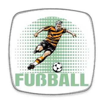 Fußball - Viereckiger Kühlschrankmagnet - Weiß - Vorne