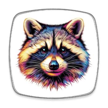Waschbär - Viereckiger Kühlschrankmagnet - Weiß - Vorne