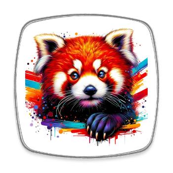 Kleiner Panda - Viereckiger Kühlschrankmagnet - Weiß - Vorne