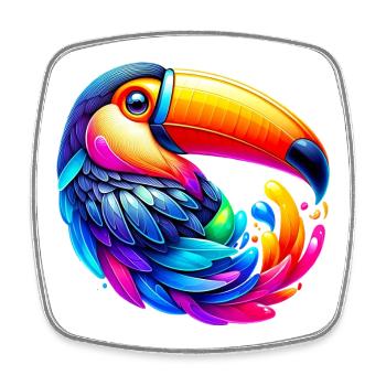 Toucan - Square fridge magnet - white - Front