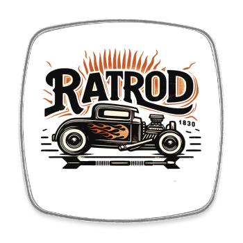 Chemise Ratsking Ratlook – Style rustique personnalisé - Magnet carré - blanc - Devant