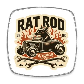 Chemise Ratsking Ratlook – Style rustique personnalisé - Magnet carré - blanc - Devant