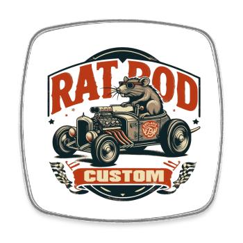 Chemise Ratsking Ratlook – Style rustique personnalisé - Magnet carré - blanc - Devant