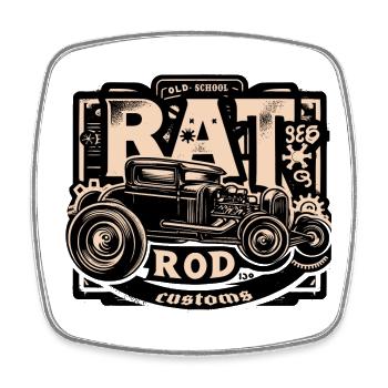 Chemise Ratsking Ratlook – Style rustique personnalisé - Magnet carré - blanc - Devant