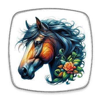 Horse - Square fridge magnet - white - Front
