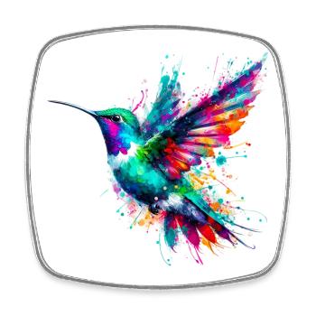 Colibri - Magnet carré - blanc - Devant