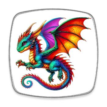 Dragon - Square fridge magnet - white - Front
