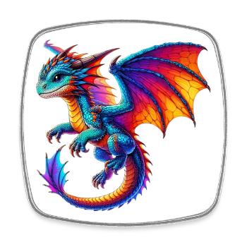 Dragon - Square fridge magnet - white - Front