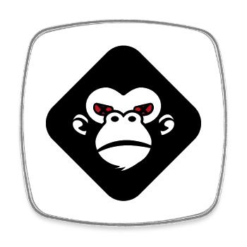 Gorilla-Logo - Viereckiger Kühlschrankmagnet - Weiß - Vorne