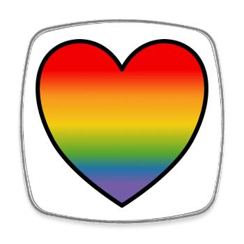 LGBT Shirt Regenbogenherz - Viereckiger Kühlschrankmagnet - Weiß - Vorne