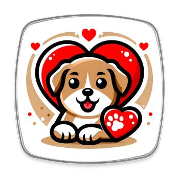 Amour De Chien 1 - Magnet carré - blanc - Devant