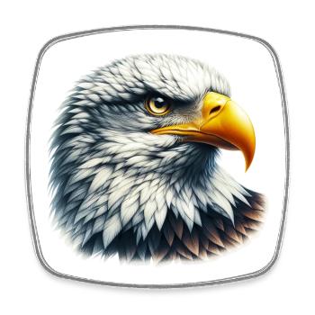 Eagle - Square fridge magnet - white - Front
