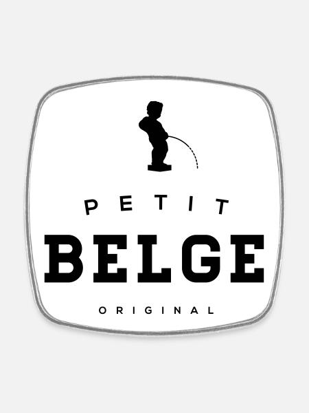 petit Belge manneke pis - Viereckiger Kühlschrankmagnet - Weiß