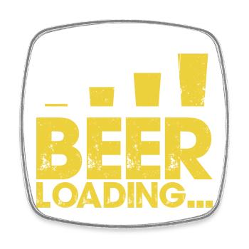 Beer Loading Distressed Typography - Square fridge magnet - white - Front