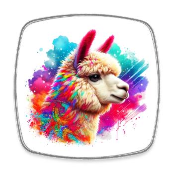 Alpaca - Square fridge magnet - white - Front
