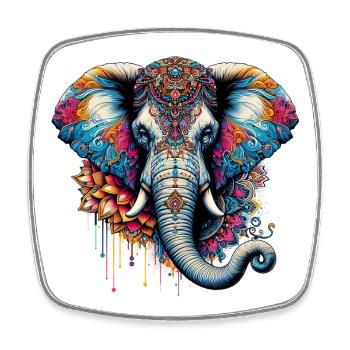 Éléphant - Magnet carré - blanc - Devant
