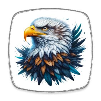 Eagle - Square fridge magnet - white - Front