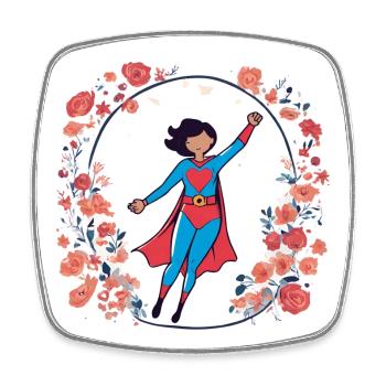 Super-Mom - Square fridge magnet - white - Front