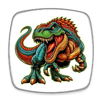 Dinosaurier - Viereckiger Kühlschrankmagnet - Weiß - Vorne