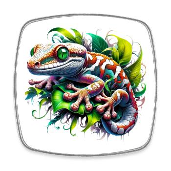 Gecko - Square fridge magnet - white - Front