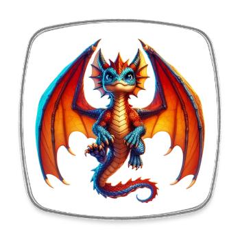 Dragon - Square fridge magnet - white - Front