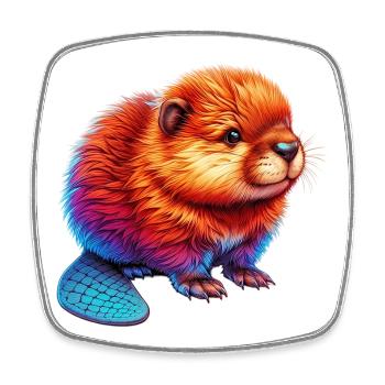 Beaver - Square fridge magnet - white - Front