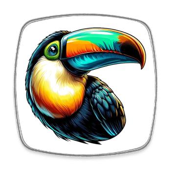 Toucan - Square fridge magnet - white - Front