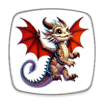 Dragon - Square fridge magnet - white - Front