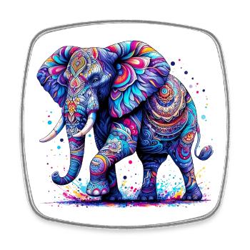 Elefant - Viereckiger Kühlschrankmagnet - Weiß - Vorne