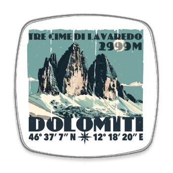 Te Cime Lavaredo Dolomiti Drei Zinnen Dolomiten - Viereckiger Kühlschrankmagnet - Weiß - Vorne