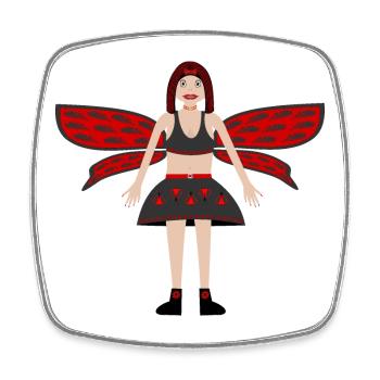 Gothic Fantasy Fairy Cinnabar - Square fridge magnet - white - Front