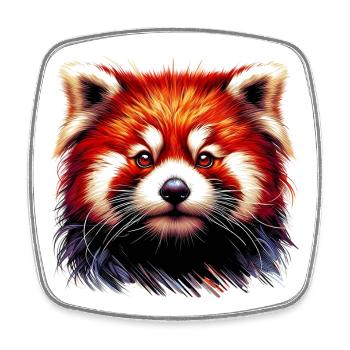 Red panda - Square fridge magnet - white - Front