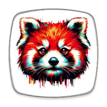 Kleiner Panda - Viereckiger Kühlschrankmagnet - Weiß - Vorne