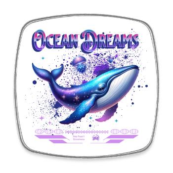 Rêves de l’océan : Baleine galactique - Magnet carré - blanc - Devant