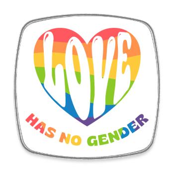 Love has no gender - Square fridge magnet - white - Front
