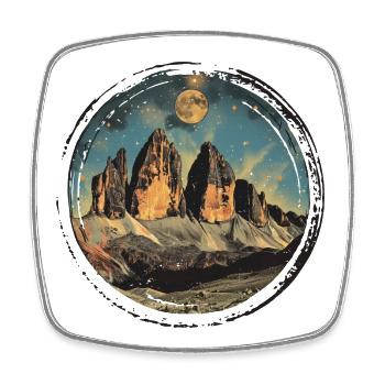 Drei Zinne Tre Cime di Lavaredo Dolomiten Andenken - Viereckiger Kühlschrankmagnet - Weiß - Vorne
