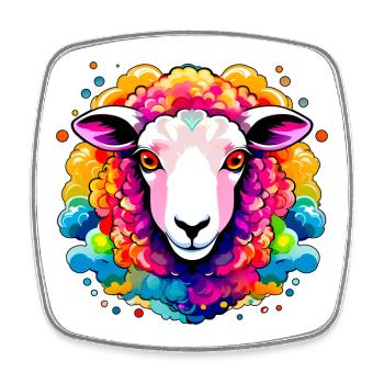 Colorful Lamb - Square fridge magnet - white - Front