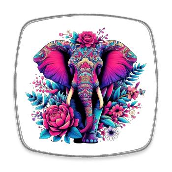 Elefant - Viereckiger Kühlschrankmagnet - Weiß - Vorne