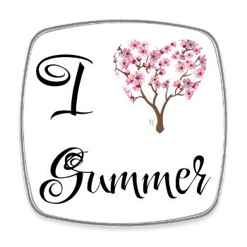 Summer | Summer | Tree | Blossoms | Sunshine - Square fridge magnet - white - Front