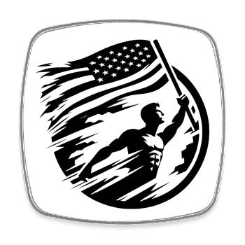 USA Patriot Hero Flag Grunge Vintage Look - Magnet carré - blanc - Devant