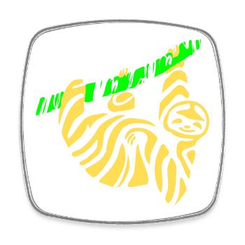 Sloth - Square fridge magnet - white - Front
